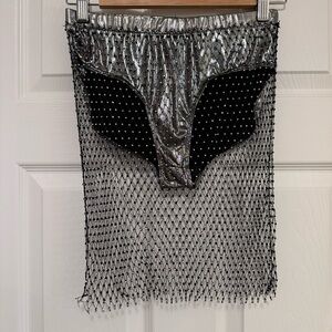 NWOT AKIRA Finesse Mesh Rhinestone Skirt